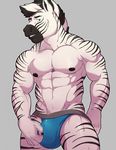  2017 5_fingers abs ace_wimbley anthro biceps biped black_fur black_hair black_nipples black_stripes blue_bottomwear blue_clothing blue_eyes blue_underwear bulge clothed clothing digital_media_(artwork) equine eyebrows front_view fur grey_background hair hi_res humanoid_hands jockstrap knuxlight looking_at_viewer male mammal mohawk multicolored_fur multicolored_hair muscular muscular_male nipples pecs pepsi_(fa) portrait serratus simple_background smile snout solo standing striped_fur stripes teeth three-quarter_portrait topless two_tone_fur two_tone_hair underwear white_fur white_hair zebra 