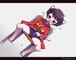  artist_request black_hair cat chair furry japanese_clothes violet_eyes 