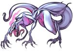  claws female feral lizard monster nintendo pok&eacute;mon reptile salazzle scalie simple_background smoke solo teeth tongue video_games witnesstheabsurd 