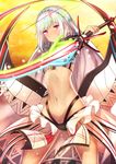  altera_(fate) blush closed_mouth dark_skin eyebrows_visible_through_hair fate/grand_order fate_(series) highres holding holding_sword holding_weapon looking_at_viewer navel photon_ray red_eyes short_hair silver_hair solo sword tobimura veil weapon 