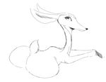  big_butt butt cervine deer female feral giselle half-closed_eyes hi_res looking_at_viewer looking_back mammal open_season pussy raised_tail rear_view seductive simple_background sketch solo 