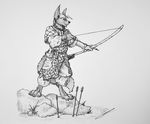  anthro archer arrow belt bow bowman canine carve carver clothing dagger dago dagootter early_medieval hair jewelry long_hair mammal medieval medieval_fantasy medieval_slavic melee_weapon necklace pants paws protective_tunic purse rock slavic slavic_culture slavic_warrior smile studs_tunic tunic warrior weapon wolf 