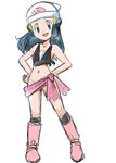  blue_eyes blue_hair hainchu hikari_(pokemon) midriff pokemon skirt 