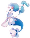  2016 absurd_res ambiguous_gender blue_eyes blue_hair feral hair hi_res long_hair looking_at_viewer momomistress nintendo pink_nose pok&eacute;mon primarina simple_background solo star video_games white_background 