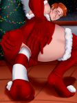  anal anal_penetration christmas clothing dildo holidays human human_only looking_at_viewer male mammal not_furry penetration rubber rubber_suit sex_toy solo winter_nacht 