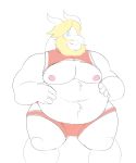  anthro asgore_dreemurr beard belly big_belly blonde_hair boss_monster caprine christmas clothed clothing dadboned digital_media_(artwork) facial_hair fur goat hair holidays looking_at_viewer male mammal navel nipples overweight overweight_male partially_clothed pecs revealing_(disambiguation) skimpy smile solo standing thick_thighs undertale underwear video_games wide_hips 