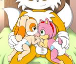  amy_rose anthro baby balls bed canine cream_the_rabbit cub cum diaper female fingering fox hedgehog lagomorph male mammal miles_prower oral penis pussy rabbit sitting sonic_(series) unistar young 