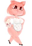  &lt;3 &lt;3_eyes anthro apron big_breasts bra breasts cat clothed clothing colorwrath cute feline female footwear fur hair hi_res high_heels mammal panties pink_fur pink_hair shoes simple_background skull slightly_chubby smile solo sugar_(gats) thick_thighs underwear white_background wide_hips 