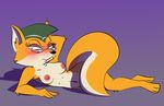  aa-artstuff anthro blush breasts canine covering covering_crotch digital_media_(artwork) eyewear female fox glasses hat hi_res lt._fox_vixen mammal military navel nipples nude pinup pose sek_studios solo squirrel_and_hedgehog 