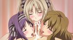  3girls animated animated_gif blush censored cum cum_on_penis eyes_closed fellatio kisaragi_arisu licking multiple_girls oral tongue tongue_out 