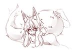  &lt;3 2016 ambiguous_gender animal_humanoid bent_over big_tail blush breasts butt canine drooling duo female fluffy fluffy_tail fox fox_humanoid hair huge_tail humanoid inner_ear_fluff looking_pleasured mammal monochrome nipples nude rubbing saliva short_hair simple_background sketch slit_pupils small_breasts sub-res suzu_(sub-res) tailplay touch_fluffy_tail white_background 