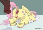 2017 absurd_res animal_genitalia animal_penis anthro anthrofied anus blush breasts butt cutie_mark disembodied_penis dock duo equine equine_penis etchpony feathered_wings feathers female fluttershy_(mlp) friendship_is_magic gaping gaping_anus hair half-erect hi_res hooves male male/female mammal my_little_pony nude open_mouth pegasus penis pink_hair pussy solo_focus vein wings 