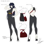  1girl annerose_vajra artist_name ass black_hair breasts character_sheet erect_nipples female full_body kagami_hirotaka koutetsu_no_majo_anneroze large_breasts legs lilith-soft long_hair looking_at_viewer nipples no_bra smile solo standing 