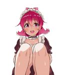  1girl character_request copyright_request kurokawa_makoto looking_at_viewer maid pink_hair smile 
