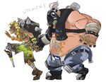  junkrat_(overwatch) overwatch roadhog_(overwatch) tagme 