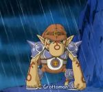  digimon digimon_frontier elf grottomon hat monster pointy_ears smurf 