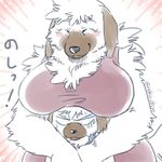  age_difference anthro big_breasts blush boob_hat breasts canine clothed clothing dog female larger_female male male/female mammal mother mother_and_son neko_chiyo older_female parent size_difference smaller_male smile son younger_male 