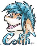  2017 anthro colin_(anonymous3355) fish grin hair hi_res looking_at_viewer male marine open_mouth pencil_(artwork) shark simple_background smile solo teeth tongue traditional_media_(artwork) white_background ziona_(artist) 