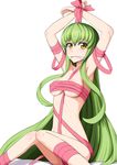  bad_id bad_pixiv_id bdsm bondage bound breasts c.c. cleavage code_geass collarbone covered_nipples eyebrows_visible_through_hair fedsnk feet_out_of_frame green_hair hair_between_eyes highres long_hair looking_at_viewer medium_breasts naked_ribbon pink_ribbon ribbon simple_background sitting solo underboob very_long_hair white_background yellow_eyes 