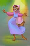  2017 4_fingers anthro canine clothed clothing colorful_background disney female fox maid_marian mammal miles_df open_mouth robin_hood_(disney) solo 