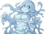  1girl blue_eyes breasts female goo_girl ls-lrtha monster_girl original simple_background solo white_background 