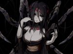  1girl black_eyes black_hair cleavage extra_eyes female ls-lrtha monster_girl original pale_skin solo spider_girl 