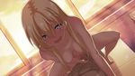 1girl abs blonde_hair blush breasts gamers! girl_on_top guided_penetration heart heart-shaped_pupils hetero imminent_sex imminent_vaginal letterboxed long_hair medium_breasts nipples nude open_mouth penis sex solo_focus symbol-shaped_pupils tendou_karen window yutsuki_ryou 