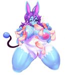  2017 anthro areola azumarill balls big_breasts black_sclera blue_eyes breasts cum cum_in_mouth cum_inside cum_on_breasts disembodied_penis double_handjob fellatio female hair handjob humanoid_penis inverted_nipples male male/female matospectoru nintendo nipples one_eye_closed oral penis pok&eacute;mon purple_hair pussy sex simple_background solo_focus thick_thighs video_games white_background 