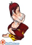  1girl animated breasts brown_eyes erza_scarlet fairy_tail large_breasts long_hair nipples ponytail red_hair 