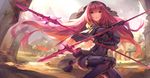  armor bodysuit breasts commentary_request covered_navel fate/grand_order fate_(series) gae_bolg holding holding_weapon kyurin_(sunnydelight) large_breasts long_hair looking_at_viewer pauldrons polearm purple_bodysuit purple_hair red_eyes scathach_(fate)_(all) scathach_(fate/grand_order) shoulder_armor solo spear veil weapon 