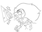  1_eye alien ambiguous_gender beak cartoon_network centipeetle gem_(species) hair humanoid monstrous_humanoid solo steven_universe terrible_the_drawfag themanwithnobats yelling 