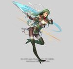  armor boots breasts cross-laced_footwear cuboon elbow_gloves fingerless_gloves fire_emblem fire_emblem:_monshou_no_nazo fire_emblem_heroes full_body gloves green_eyes green_footwear green_hair headband lace-up_boots long_hair medium_breasts official_art paola pegasus_knight skirt solo thigh_boots thighhighs thighhighs_under_boots very_long_hair weapon 