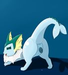  2017 absurd_res animal_genitalia animal_pussy anus butt canine_pussy cum digital_media_(artwork) eeveelution hi_res invalid_tag looking_back nintendo open_mouth pok&eacute;mon presenting presenting_hindquarters pussy raised_tail ranory seductive simple_background vaporeon video_games 