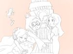  3girls glasses little_witch_academia monochrome multiple_girls red_eyes tagme 