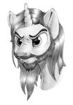  2017 black_and_white feral horn male monochrome my_little_pony pencil_(artwork) simple_background stallionslaughter traditional_media_(artwork) 