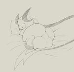  anus balls big_balls butt feral fur hi_res huge_balls hyper hyper_balls male mammal monochrome nintendo perineum pillow pok&eacute;mon raichu rodent simple_background sleeping solo somnamg video_games 