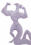  anthro big_tail bow cornflakes_(character) derek_hetrick female flexing forked_tongue muscular muscular_female sea_snake smile solo tongue 