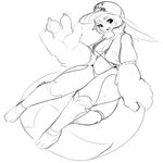  big_hands clothed clothing female hat hi_res humanoid hybrid lagomorph looking_at_viewer mammal monochrome nite open_mouth rabbit sketch smile solo 