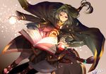  black_hair book cape facial_mark fire_emblem fire_emblem:_souen_no_kiseki kero_sweet long_hair looking_at_viewer male_focus red_eyes solo soren 