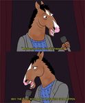  angry anthro black_hair bojack_horseman bojack_horseman_(character) dialogue english_text equine frown hair herny horse male mammal microphone parody sequence smile text the_truth 