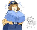  big_breasts breasts canine clothing dog hat huge_breasts jinu june_(jinu) mammal mature_woman mother parent police_uniform shiba_inu uniform 