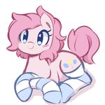  2017 blue_eyes clothing cutie_mark earth_pony equine female feral friendship_is_magic hair horse legwear mammal my_little_pony pink_hair pinkcappachino pinkie_pie_(mlp) pony simple_background smile socks solo striped_legwear stripes white_background 