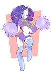  big_breasts bigdad breasts cheerleader clothing female friendship_is_magic horn huge_breasts humanoid legwear makeup mascara my_little_pony nipple_bulge open_mouth pom_poms rarity_(mlp) smile solo thigh_highs under_boob 