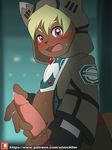  .hack anthro blonde_hair blush clothed clothing cum erection fur gloves hair hoodie humanoid_penis jacket looking_at_viewer mammal masturbation open_mouth penile_masturbation penis phyllo_(.hack) red_eyes shirt simple_background slightly_chubby solo standing tanuki tongue video_games winick-lim 