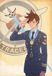  1girl jet overwatch solo suit tagme tracer_(overwatch) 