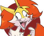  ambiguous_gender anthro braixen canine derp_eyes drooling eyebrows fur inner_ear_fluff mammal nintendo open_mouth pok&eacute;mon questionbraixen saliva simple_background solo tongue video_games whiskers 