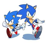  2017 anthro black_nose blue_fur clothing duo fur gloves hedgehog male mammal sonic_(series) sonic_the_hedgehog square_crossover toony tyson_hesse video_games 