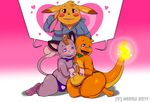  &lt;3 2017 alolan_meowth anthro barefoot blush bow_tie brown_eyes charmander clothed clothing digital_drawing_(artwork) digital_media_(artwork) fan_character feline fire flaming_tail gradient_background hadou jacket male mammal nintendo open_mouth pikachu pink_background pok&eacute;mon purple_eyes regional_variant rodent satsui-n0-had0u scalie simple_background smile sweat topless underwear video_games 