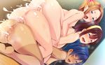  3girls aftersex anus areolae ass blonde_hair blue_eyes blue_hair blush breasts butcha-u censored cum cum_in_ass cum_in_pussy dark_skin feet flat_chest game_cg hairband highres indoors kenzen!_hentai_seikatsu_no_susume legs looking_away maezono_chihiro maezono_chinami mosaic_censoring multiple_girls nipples nude open_mouth original pubic_hair pussy red_hair short_hair small_breasts thighs toes twintails 