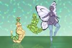  2014 antennae anthro anthrofied areola big_breasts breasts butterfree caterpie cheezayballz female green_skin group insect_wings looking_at_viewer metapod navel nintendo nipples nude on_one_leg pok&eacute;mon pok&eacute;morph purple_skin pussy red_eyes size_difference standing video_games wide_hips wings 